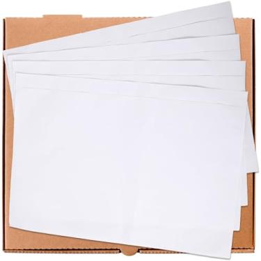 Imagem de Envelopes autoadesivos transparentes para lista de embalagem de 24 x 34 cm - serve para carta de 21,5 x 28 cm - Bolsa de envio/mala de correio para etiqueta de fatura