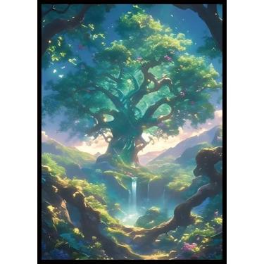 Imagem de MTG Card Sleeves - Forest - Utility Lands Series - Ultra Clear Front & Matte Finish Back, 100 Count Standard Size Matte Art Sleeve for Magic The Gathering