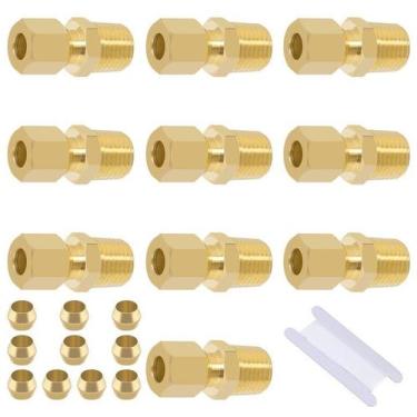 Imagem de Encaixe de tubo de compressão Taiidaues 1/4 OD x 1/4 NPT macho