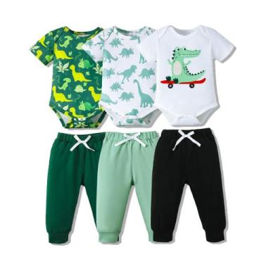 Imagem de Conjunto de roupas para bebês NZRVAWS 3-6M de algodão, 6 peças
