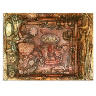 Imagem de Zeichn8u Paul Klee Canvas Wall Art Botanical Theater Poster vintage clássico pintura a óleo pintura mestre impressão adequada sala de estar escritório decoração de parede legal 100 x 70 cm (83.8x71.1