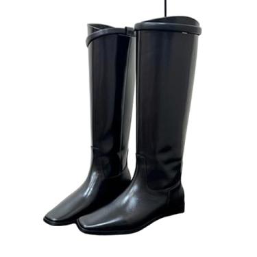 Imagem de Archicolor Botas femininas modernas estilo cavaleiro nórdico minimalista botas altas acima do joelho, Preto, 38