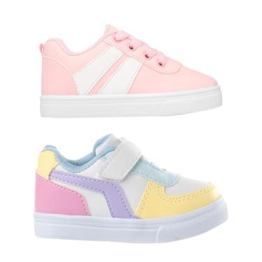 Imagem de Combo Infantil Feminino 2 Pares Tenis Casual Menina My Funfy Kids 3127A (Amarelo, BR, Criança de 1 a 3 anos, Numérico, 21)
