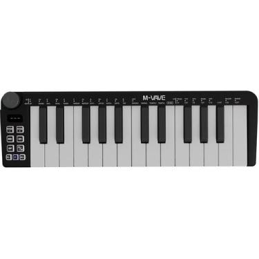 Imagem de Mini teclado MIDI sem fio M-VAVE de 25 teclas com bateria