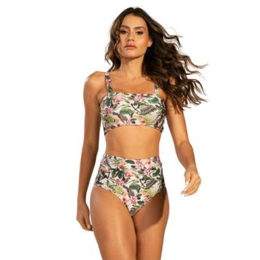 Imagem de Biquíni Top Faixa Estampado Vekyo Hot Pants Confortavel Básico Moda Pr