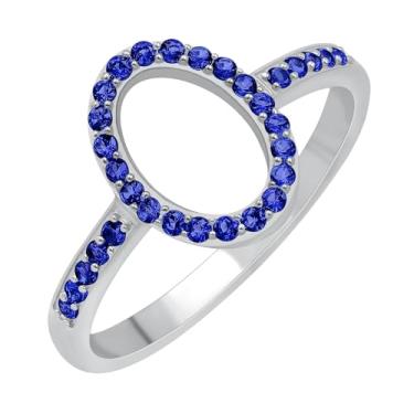 Imagem de GOURIK Anéis femininos banhados a ouro amarelo e branco 18 K com rubi criado/safira azul/diamante simulado/pedra esmeralda oval - joia leve com pedra do mês de nascimento - Presente para ela, 12