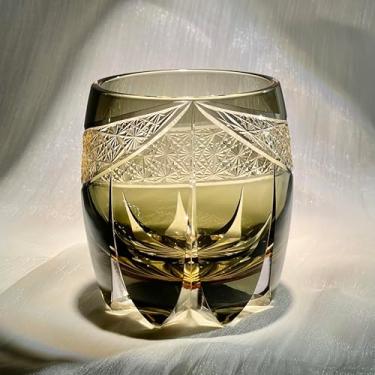 Imagem de Copo de uísque estilo Kiriko Edo Tokyo – Vidro de rocha de cristal cortado à mão, copo de bourbon de inspiração japonesa de 250 ml com design de refração de luz intrincada para uísque, uísque e