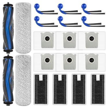 Imagem de (Pacote com 20) Peças de reposição Omni T80 compatíveis com aspirador de pó Omni Robot DEEBOT T80, 2 escovas de rolo, 2 rolos de escova, 6 escovas laterais, 6 sacos de poeira, 4 filtros HEPA, kit de
