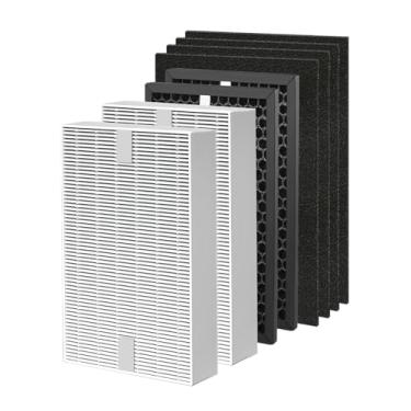 Imagem de Filtro de substituição HPA5100B compatível com purificadores de ar Honeywell HPA5100 HPA5150 HPA3100, 2 de alta eficiência, 2 pré-filtros S carbono e 4 A, número de peça HRF-R1 HRFSC1 HRF-ARVP100