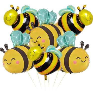 Imagem de Bee Birthday Party Decoration Balloons - 6 Pcs Cute Foil Bumble Bee Balloon for Bee Themed Party Baby Shower Gender Reveal Supplies