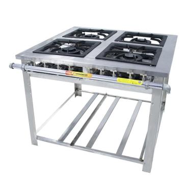 Imagem de Fogão A Gás Natural Maxi Inox Baixa Pressão 4 Queimadores Venâncio Mi4d4