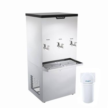 Imagem de Kit Bebedouro Industrial 100 Litros Refrigerado Inox Bi100l 220v + Filtro - Venâncio