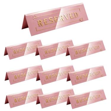Imagem de SerniaXin 10 placas de mesa acrílicas reservadas - barraca de mesa de 15 x 5 x 4 cm - dupla face, impermeável - placas de assento reservadas para casamento, restaurante, reunião, eventos e festas