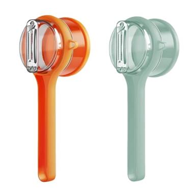 Imagem de Com descascador multifuncional de armazenamento, 2 peças, armazenamento em caixa com descascador de vegetais, descascamento de lâmina dupla de ferramentas, armazenamento transparente incluído, alça