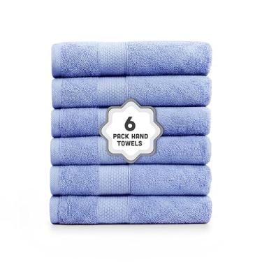 Imagem de TEO HOMELINENS ASSOS Elegante Conjunto de Decoração de Banheiro: Inclui Toalhas de Mão - Apartamento Perfeito Essencial e Acessórios de Banheiro. 6 Peças - Azul Egeu