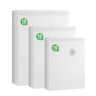 Imagem de Gieudlio Sacos de cozinha 30Pac Sous Vide – 3 tamanhos reutilizáveis sacos de vedação a vácuo com válvula de ar para sacos de armazenamento de alimentos
