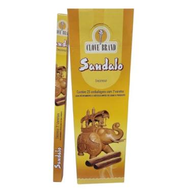 Imagem de Clove Brand Incenso de Sândalo, 175 Varetas, Caixa com 25 Pacotes, Bambu e Madeira Natural, Aroma de Sândalo, Equilíbrio Emocional e Purificação