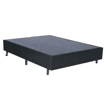Imagem de Base Box Casal - Suede Aveludado Cinza 138x188cm com Rodizios Madeira Eucalipto - FJR Estofados