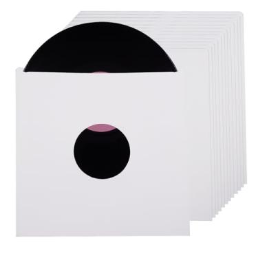 Imagem de MayRecords Capas Internas Para Discos De 10", Pacote Com 20 Unidades, Vinil Kraft Branco Alta Gramatura, Protetoras Quadradas Antiestáticas E Sem Ácido Álbuns Lp 10".