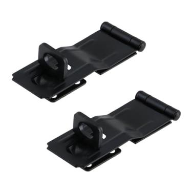 Imagem de Oedema 2 peças, trava de ferrolho de porta, grampo giratório, ferrolho de segurança, ferrolho de segurança, trava de dobradiça com grampo giratório com parafusos, preto