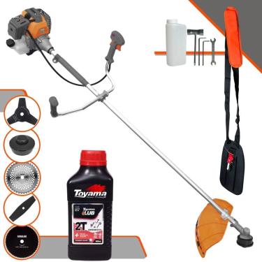 Imagem de Roçadeira Tekna RL520-P 52cc 2HP Com Carretel de Nylon + Lâmina Facão + Lâmina 3 Pontas + Lâmina 40 Dentes + Lâmina 80 Dentes + ÓLEO TOYAMA 2T