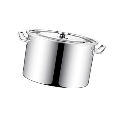 Imagem de uhyOHF Panela de sopa com tampa – Pote de sopa, pote de sopa 8-55L Panela de sopa de aço inoxidável 304 com tampa Pote de sopa fundo composto profundo, conjunto de panelas (25 cm * 18 cm (8L))
