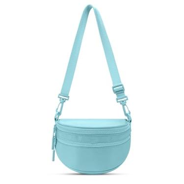 Imagem de Gitus Presentes para meninas de 6, 7, 8, 9 e 10 anos, mini bolsa tiracolo de nylon com alças ajustáveis, Azul de gelo