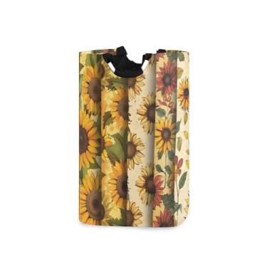 Imagem de CEBUGI Cesto de lavanderia de girassol com alças cesto de roupa suja dobrável para roupas, quarto, banheiro, dormitório