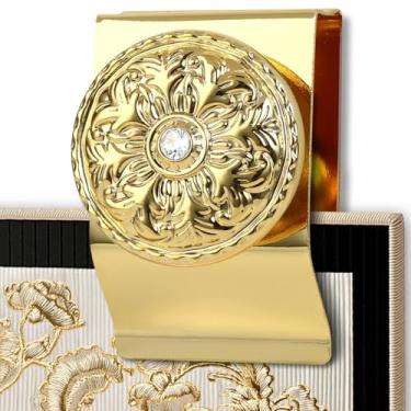 Imagem de 4 cabides de tapeçaria e colcha com grampos de tapete, kit de parede anti-inclinação com orifício duplo para cobertores e tecidos delicados (ouro)