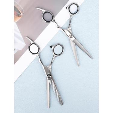 Imagem de Tesoura de corte de cabelo de 16,5 cm, tesoura de salão de aço inoxidável, tesoura premium para corte de cabelo, preta