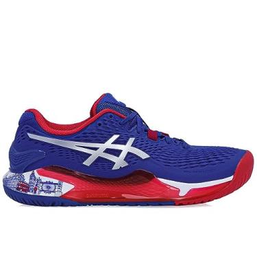 Imagem de Tênis ASICS Gel Resolution 9 All Court Masculino EDIÇÃO LIMITADA Azul e Vermelho Modelo 2023 (br_footwear_size_system, adult, numeric, numeric_41)