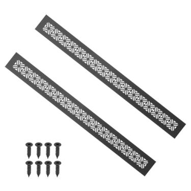 Imagem de PATIKIL Capa de ventilação de porta de 50 x 5 cm, 2 peças de capa de ventilação de grade de alumínio resistente com parafusos de montagem para porta de guarda-roupa de armário, preta
