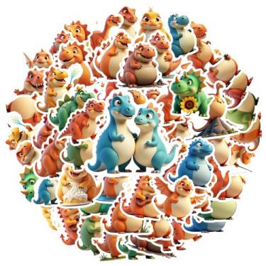 Imagem de Animais de dinossauro personagens fofos criaturas de fantasia adesivos engraçados brinquedos papelaria adesivos de PVC divertidos para laptop motocicleta bagagem telefone guitarra laptop