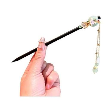 Imagem de Grampo De Cabelo De Madeira Com Franjas Florais Estilo Chinês Retrô Ac