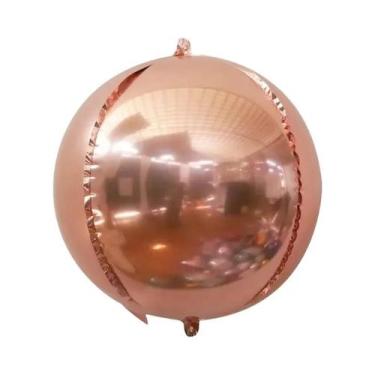 Imagem de Balões 4D Rosa Dourado 10 Polegadas 10 Peças Metálicos Para Decoração 