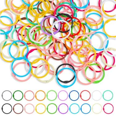 Imagem de 300 anéis de fichário de folhas soltas 2,5 cm anéis de metal coloridos para artesanato, caderno, chaveiro, cartões de índice para professores, trabalhadores, material de escritório (20 cores)