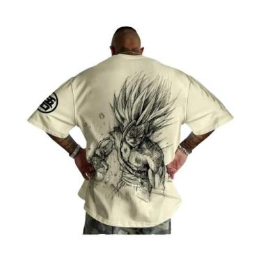 Imagem de Camiseta Dragon Ball Z Em Algodão Puro, Respirável, Elástica, Confortá