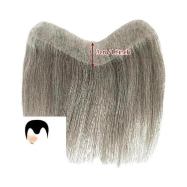 Imagem de Peruca Masculina De Cabelo Humano Remy Branco De 6 Polegadas Com Base 