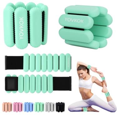 Imagem de Pesos de pulso, pesos de tornozelo ajustáveis de silicone para mulheres e homens – Fortalece os braços e as pernas, ideal para treino de academia em casa, corrida, ioga, pilates, barra, exercício