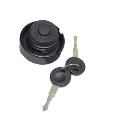Imagem de 1 conjunto tampa de enchimento do tanque de combustível com 2 chaves preto abs gasolina tampa de bloqueio apto compatível para citroen c1 peugeot 107 ford mondeo tampas do tanque