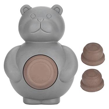 Imagem de SIWOTED Silicone Urso Sabor Carne para Animais de Estimação Resistente à Mordida Molar Cão Mastigar Brinquedo para Limpeza dos Dentes (Cinza)