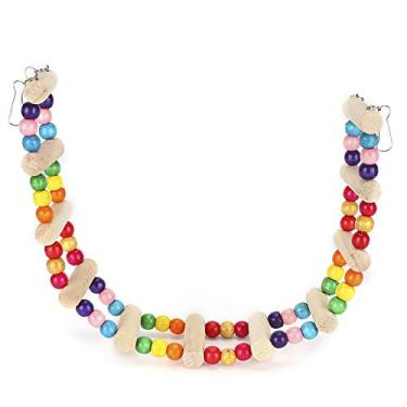 Imagem de SIWOTED Madeira Pet Papagaio Ponte Suspensa Brinquedo de Escalada Dobrando Livremente Jogando Fornecimento (6 * 48cm)