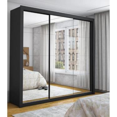 Imagem de Guarda Roupa Isabela Com Espelho Preto - Carioca Móveis