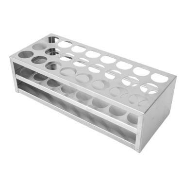 Imagem de Asixxsix Rack de Tubo de Ensaio de Aço Inoxidável, Suporte de Tubo de Centrífuga de 30mm e 24 Furos para Experimento Científico, Experimento Escolar de Laboratório