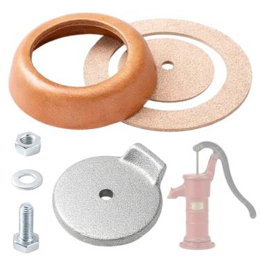 Imagem de Innconee Kit de reparo de bomba de jarro e conjunto de peças de poço compatível com Simmons 1160/PM500 e bombas manuais nº 2, couros de válvula inferior, couros, couros, peso da válvula de retenção e