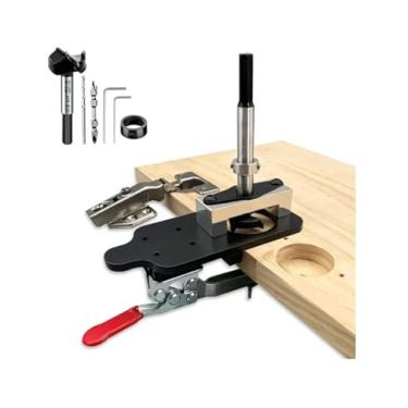 Imagem de Gabarito de Dobradiça Oculta de Metal, Furador de Perfuração 35mm com Braçadeira Rápida, Ferramenta de Carpintaria para Portas e Armários