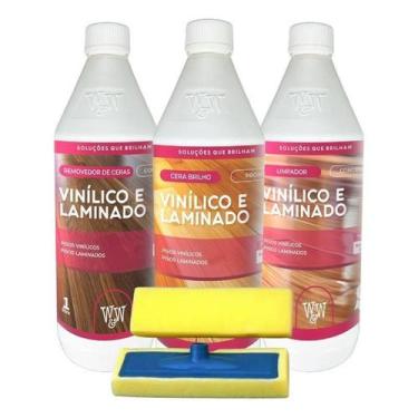 Imagem de Kit Laminado E Vinilico Cera Limpador Removedor Aplicador - Ww