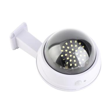 Imagem de Vroomoto Sensor de movimento externo luz solar falsa câmera de segurança lâmpada de parede solar lâmpada de jardim 3 modos IP65 resistente à água para varanda jardim pátio garagem