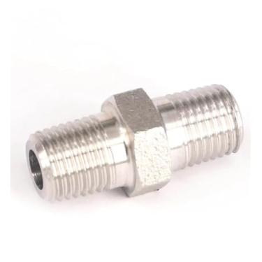 Imagem de 1/10.2 cm NPT macho 304 aço inoxidável bico sextavado encaixe de tubulação água gás óleo 3000 PSI