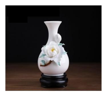 Imagem de Vaso de cerâmica estilo chinês, ornamentos de arranjos de flores, decoração para casa, sala de estar, escritório, mesa, vasos de flores